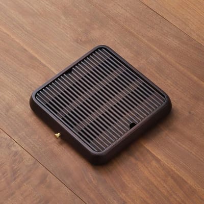 Plateau à thé portable en bambou, outils pour café et thé, plateau en bois, plateau décoratif pour la maison, plateau de service de cuisine, plateau en bambou de 25 cm gray