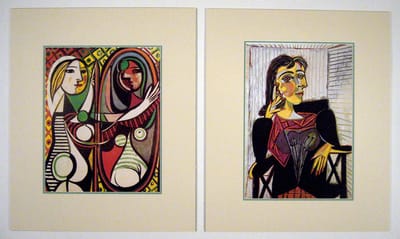 Perfecte set van 2 Posters in dubbel passe-partout - Pablo Picasso - Jeune fille devant un miroir & Portrait of Dora Maar - Kunst  -2x 50 x 60 cm