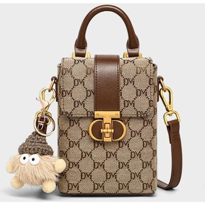 Mobiele Telefoon Tas Dames Crossbody Tas Geavanceerd Gevoel Mini Leer Lichtgewicht Kleine Tas Kleine Body Bag brown
