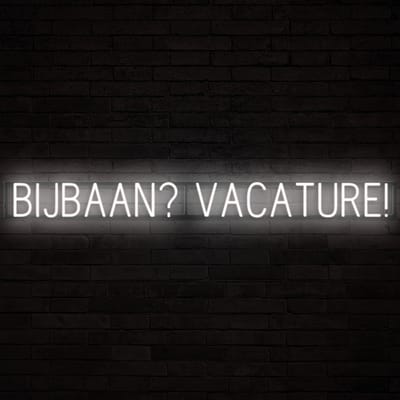 BIJBAAN? VACATURE! - Lichtreclame Neon LED bord verlicht | SpellBrite | 159,34 x 16 cm | 6 Dimstanden & 8 Lichtanimaties | Reclamebord neon verlichting
