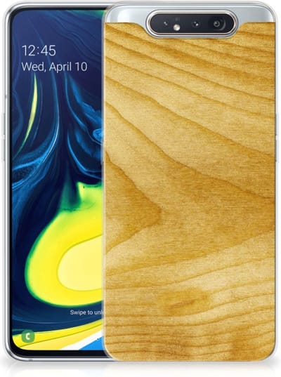 Samsung Galaxy A80 Bumper Hoesje Licht Hout