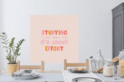 Muurstickers - Sticker Folie - Quote - Studenten - Tijd - 100x100 cm - Plakfolie - Muurstickers Kinderkamer - Zelfklevend Behang XXL - Zelfklevend behangpapier - Stickerfolie