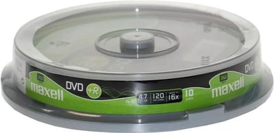 maxell DVD+R 120 Minuten, 4,7 GB, 16x, 10er Spindel