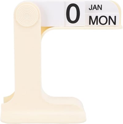 Eeuwigdurende Kalender - Flip Kalender Bureau - Tijd Bijhouden - Stijlvol Decoratief - 17x9x15.7cm - Wit