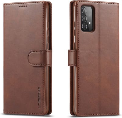 LC.IMEEKE Hoesje - Geschikt voor Samsung Galaxy A52 / A52s Hoesje - LC.IMEEKE Luxe Book Case - Donkerbruin