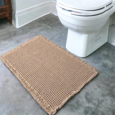 Verbeterde Ultrazachte Antislip Wafelbadmat - Super Absorberend en Machinewasbaar (Zwart, 61 x 91 cm)