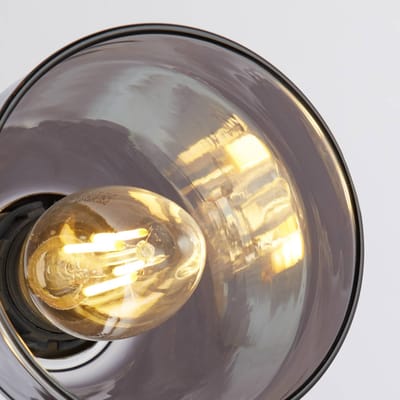 Searchlight Classy 3-lamps vloerlamp, gerookt glas