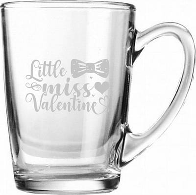 Gegraveerde Theeglas 32cl Little miss valentine - valentijnsdag - valentijn
