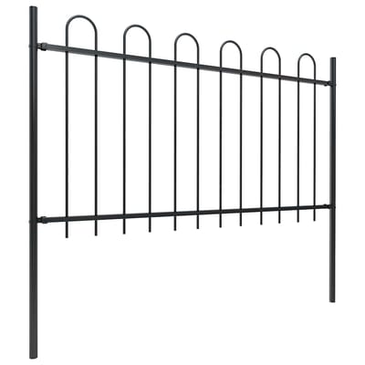 vidaXL - Tuinhek - met - ringtop - staal - 1339x100 - cm - zwart