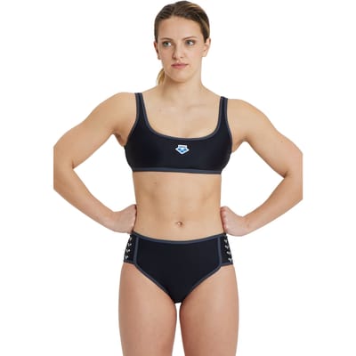 Arena Woicons Bikini Top Logo Black-asphalt Maat: 40 | Bikini's Outlet | Dames | Zwart