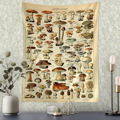 Antieke Vlinder Vintage Wandtapijt Muurhanger Insect Herkenningsfiguur Natuurlijke Boho Kunst Woondecoratie 95x70cm beige