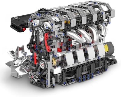 Mould King 10087 L4 formule 1 speed engine bouwset | Racing champions motor modelbouw | Creator classic bouwpakket| Technische speelgoed ideas voor expert volwassenen & kinderen | Accu niet geschikt voor Lego technic | Bouwdoos met 1787 bouwstenen