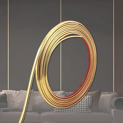 Flexibele wand- en vloerstrip in glanzend goud (5 m x 1 cm)