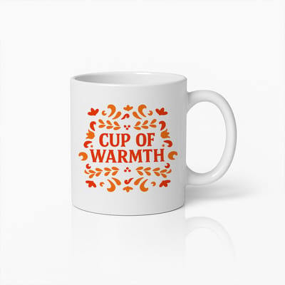 Cup of Warmth Mok 330ml – Gezellige Herfst Koffiebeker, Hartverwarmend Cadeau voor Winterliefhebbers, Vrienden en Familie