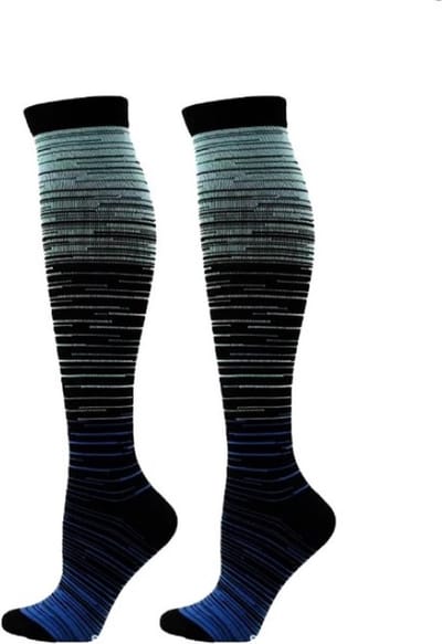 Go Go Gadget - Compressiekousen - Sportkousen - Ideaal voor Sport en Vliegtuig - Maat L/XL - Blauw