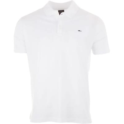 Paul & Shark Polo Piqué Cotton Shark Badge Wit / male