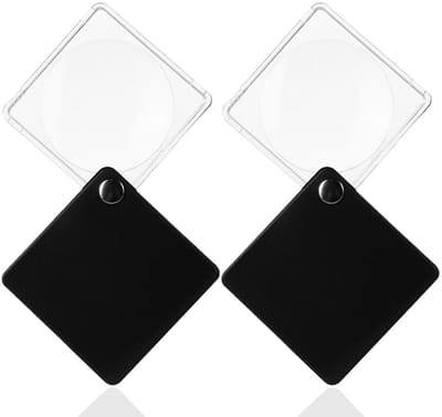Dailygoods- Zakloep Opvouwbaar - Mini Zakloep - Set van 2 - 3x Vergroting - Antislip Handgreep - Inclusief Beschermhoes en Tas - Loep
