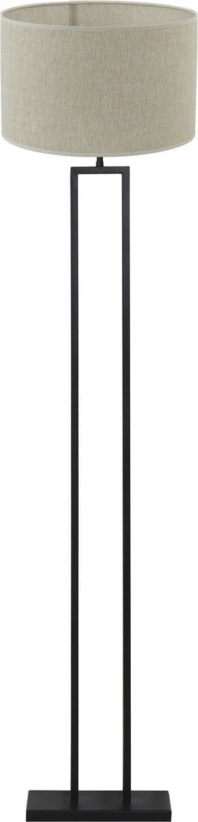 Light & Living Vloerlamp Shiva/Breska - Zwart/Parel Wit - Ø40x170cm - Vloerlamp met kap