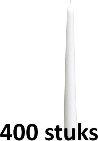 400 stuks dinerkaarsen wit 245/23 (7 uur)