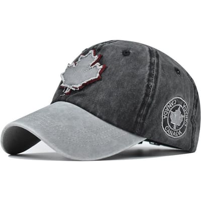 Nieuwe Canadese Esdoornblad Patroon Baseballpet Mannen en Vrouwen Baseballpet Puur Katoen Veelzijdige Baseballpet M（56-58cm） gray