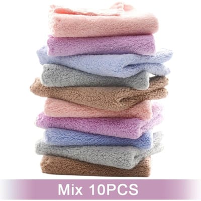 10 stuks Verdikte Microvezel Hoge dichtheid Koraalfleece Handdoek Sneldrogend Schoon Gezicht Zachte Absorberende Handdoek 30x30cm