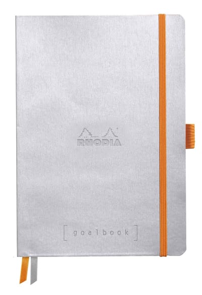 Rhodia Goalbook – A5 – 120 Bladen – Dotted – Ivoorkleurig Papier 90 g/m² – Elastieksluiting - Zilver