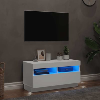 vidaXL - Tv-meubel - met - LED-verlichting - 80x35x40 - cm - wit