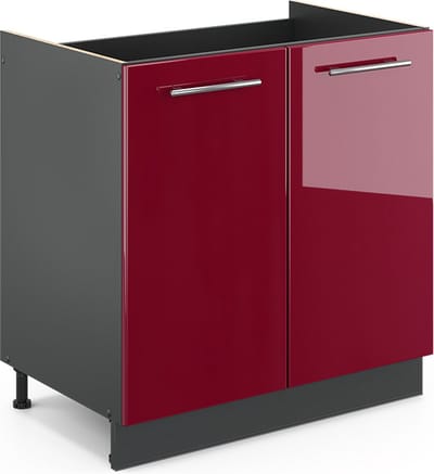 Vicco Fame-Line Wastafelkast – 80 cm zonder werkblad Bordeauxrode hoogglans