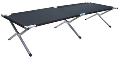 XXL campingbed - Veld bed - Buiten slapen - 200 kg draagkracht - 210 cm lang - Zwart