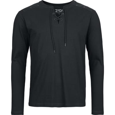 Black Premium by EMP Shirt met lange mouwen - Essential Longsleeve met rijgsluiting - M tot XXL - voor Mannen - zwart