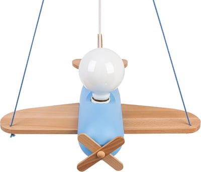 Kinder Plafondlamp Hout in Vliegtuigvorm voor Babykamer of Kinderkamer