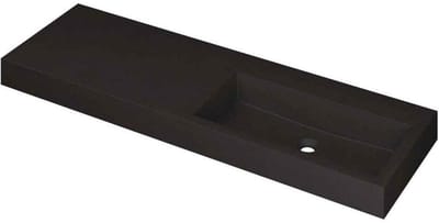 INK Momento Wastafel Quartz Wasbak Rechts Zonder Kraangat - 1400x450x90 mm - Quartz Zwart