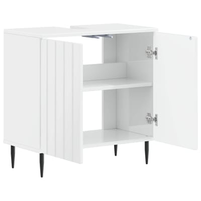 vidaXL - Wastafel - kabinet - voor - de - badkamer - ZWOLLE - Hoogglans - Wit