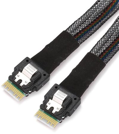 Allecto - Slimline SAS Kabel - 40cm - Hoge snelheid - Geschikt voor PCI-E - 24Gbps - Ideaal voor serververbindingen - Krachtige prestatie - Kabeltype