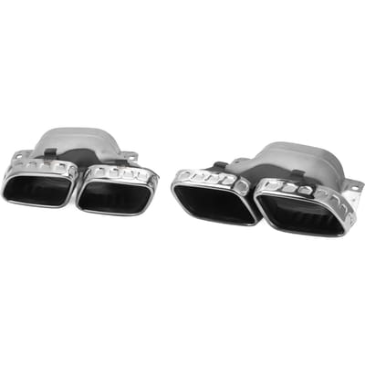 Zilver Chroom 304 Roestvrij Staal Vier Uitlaatpijpen Vervanging voor Mercedes‑AMG C63 W206 S206 2022 en Later black
