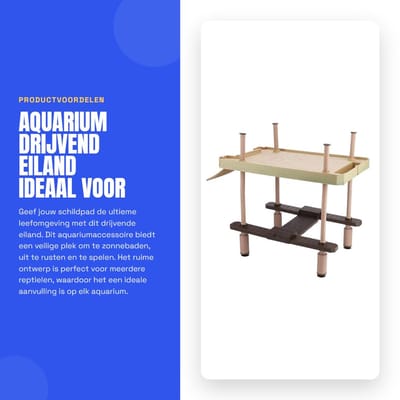 Dailygoods- Drijvend Eiland Groot Oppervlak - Aquarium Platform - Duurzaam Kunststof - Voor Schildpadden/Kikkers - Eenvoudige Installatie - Natuurlijke Leefomgeving - Reptielenplatform