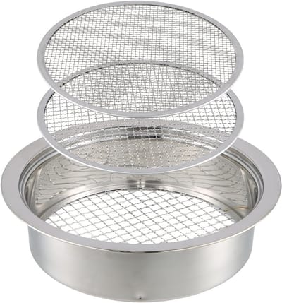Garden Sieve Made of Stainless Steel, Garden Sieve with 3 Interchangeable Strains, Stainless Steel, Compost Sieve - ShopVlot
