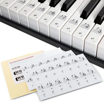 Áengus Piano/Keyboard Stickers – Transparante Verwijderbare Pianostickers voor 54, 61 en 88 toetsen