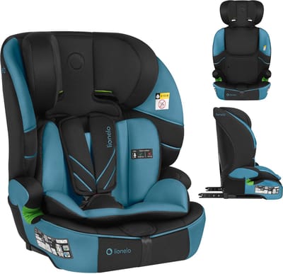 Lionelo Levi Fix i-Size – Autostoel met ISOFIX – 1.5 tot 12 jaar (76-150 cm / 9 - 36 kg / Groep 1 2 3) – Nieuwste norm – Groeit mee – Breed zit- en rugdeel – 10-standen Hoofdsteun – Wasbare hoes – 5 Punts Gordel – Autostoeltje voor Baby, Kind, Peuter