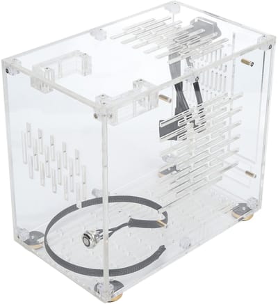 Dailygoods- Computerbehuizing Mini ITX - Transparant Acryl - 360 Graden Open Kabelkoeling - Eenvoudige Installatie - Panoramisch Paneel - Hoge Prestaties - Pc Kast