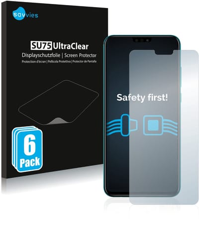 Savvies - Screenprotector voor Honor 9X Lite - Folie Beschermfolie transparant 6 Stuks