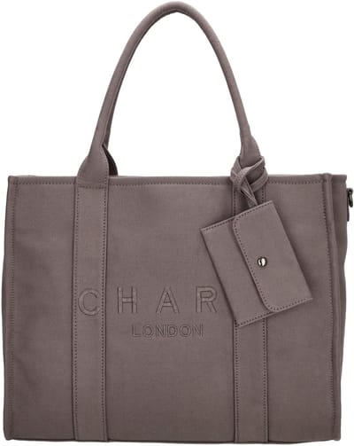 Charm London Bond Laptoptas 15,6 inch - Schouderband - A4 - Werktas - Olifant grijs