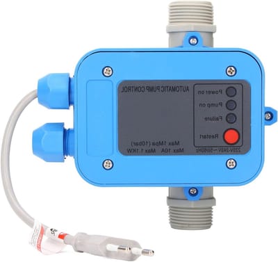 Waterpompdrukregelaar - Automatische Pompschakelaar - Waterdruk Beheren - Ingebouwde Manometer - 10 Bar - Grijs