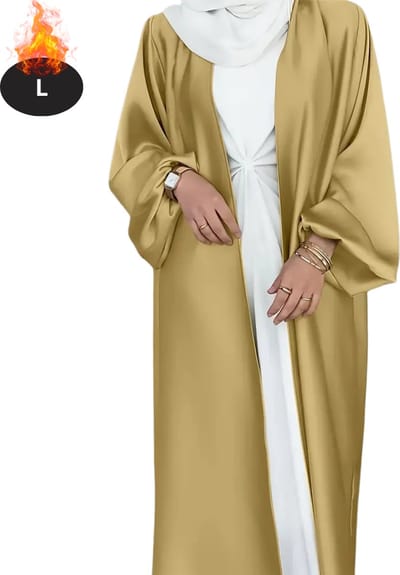Bovista Islamitische Kleding - Djellaba Dames - Moslim Kleding - Arabisch Dames Kaftan - Alhamdulillah - Goud L