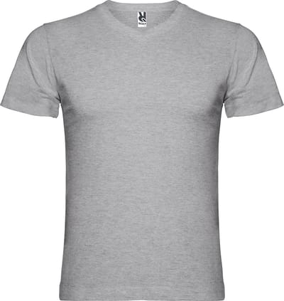 Heather Grijs T-shirt 'Samoyedo' met V-hals merk Roly maat M