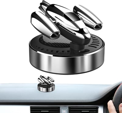 Auto Luchtverfrisser - Vliegtuig Geurverdrijver - Frisse Auto - Zonne-energie Aangedreven - 10x10x10 cm - Zilver