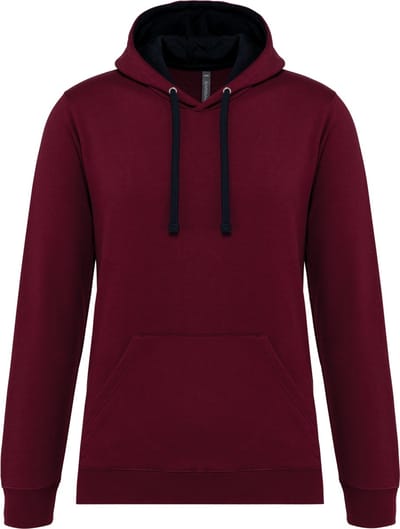 Kariban Hooded sweater met contrasterde capuchon K446 - Wine / Navy - XS
