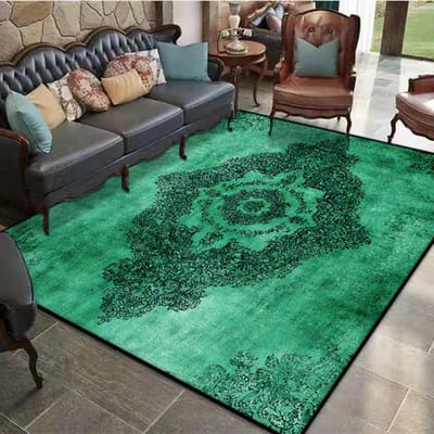 Groen Perzisch Tapijt Woonkamer Decoratie Slaapkamer Antislip Vloermat Gemakkelijk Schoon Te Maken Sofa Gebied Lounge Kleden Wasbare Entree Matten 60*90cm
