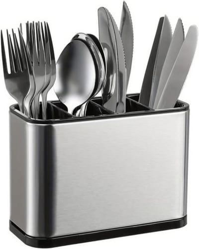Bestekhouder Roestvrij Staal - Bestek organizer - Keuken Organiseren - Met Ventilatie - 18 x 13 x 8.6 cm