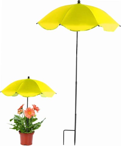 Planten paraplu - Tuin zonwering - Planten beschermen - Verstelbare paal - 65 cm - Groen